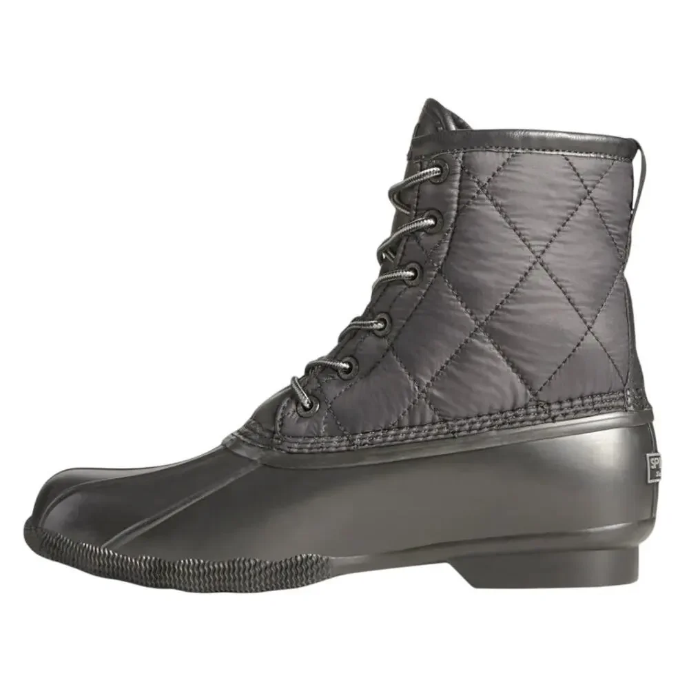 SPERRY Mens Saltwater Quilted Duck Rain Boots US 12 Black Water Resistant NWOB